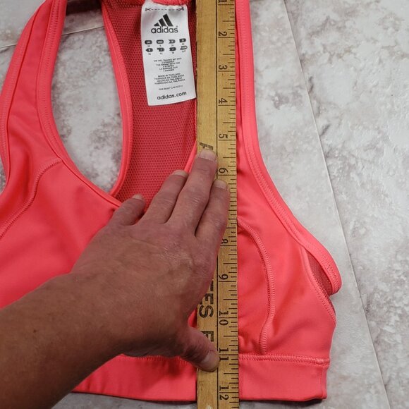 Adidas Mesh Lined Racerback Sports Bra Neon Orange Techfit Control Size S - Picture 8 of 11